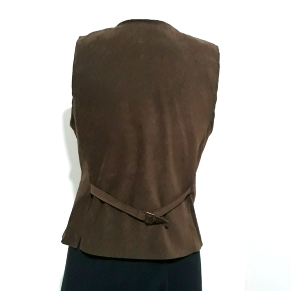 Vintage Kim Roger Signature Brown Button down Vest Size Medium - Picture 3 of 5